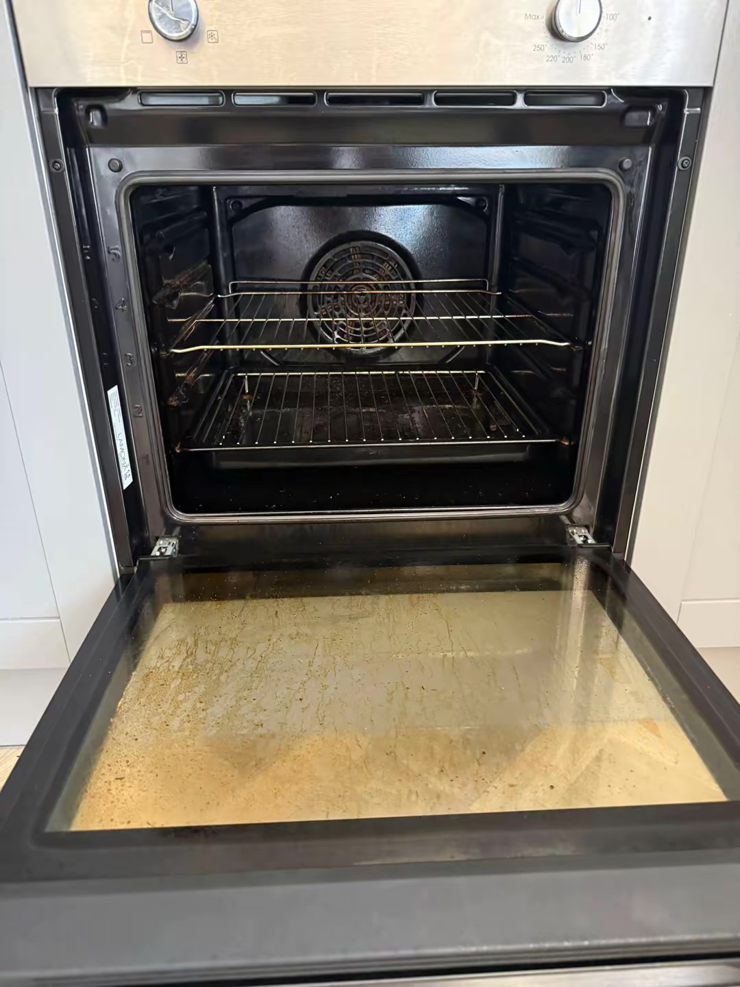 oven before cleaning